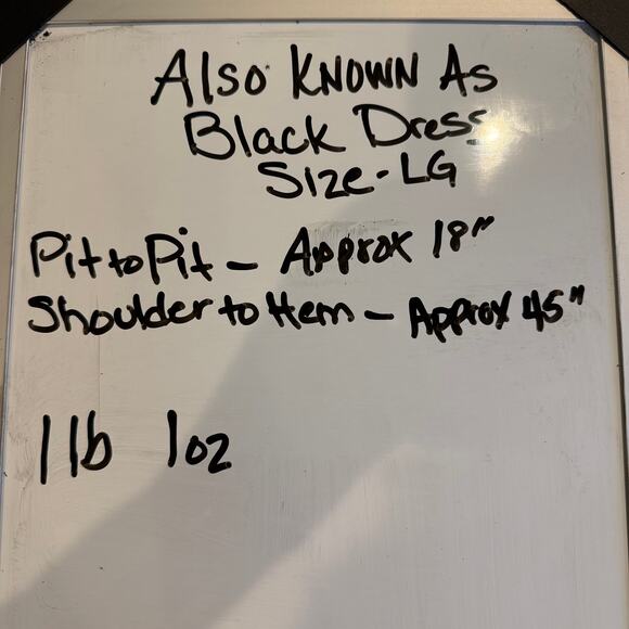 Vintage Black Modest Midi Dress SZ L Sleeveless Round Neck Travel Minimalist - Picture 6 of 6